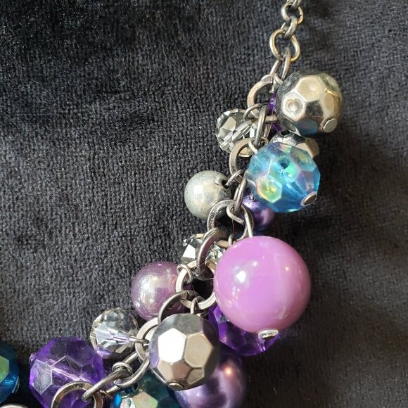 Womens Multicolor Multiple Beaded Cable Chain Necklace with Lobster Clasp - Picture 4 of 7